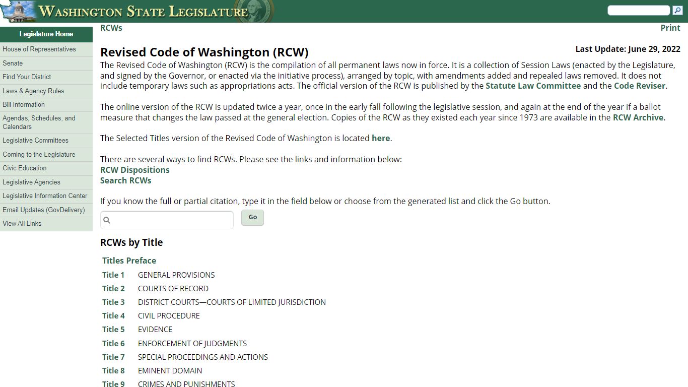 Revised Code of Washington (RCW)